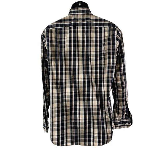 Banana Republic Non-Iron Tailored Slim Fit Plaid Long Sleeve Shirt - Size Medium - Picture 6 of 10